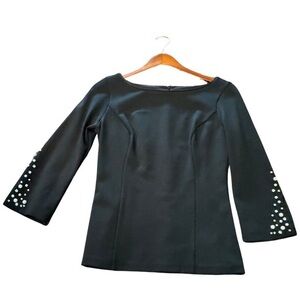 Size 2 White House Black Market black top with pearl beading